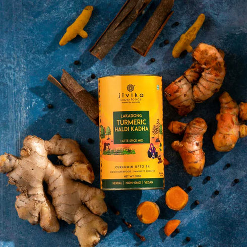 Jivika Naturals Lakadong Turmeric Haldi Kadha Latte Spice Mix